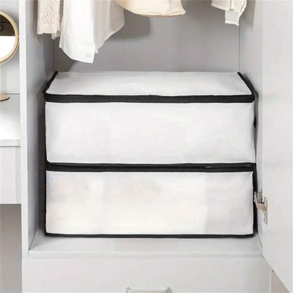 1pc Foldable Blanket/Bedding Storage Bag, Dust-Proof Clothes Storage Container For Home Use