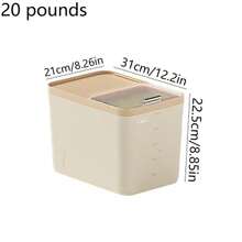 10磅/20磅/30磅食品储存容器，密封性好，防潮防虫，易按压分配器，量杯，适用于大米、谷物、糖、面粉、宠物食品储存，非常适合厨房、家庭和商业用途