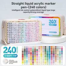 9-Color Straight Liquid Acrylic Paint Pens Brush Color Marker Pen For Rock Painting Stone Ceramic Glass DIY Art Supplies Stationery Back To School