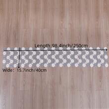 HXARTMIS 1件,灰白双色镂空蕾丝小雏菊桌旗,四季皆宜。采用机织涤纶面料制成。桌旗,现代风格,桌旗,餐桌中心装饰,现代餐桌中心装饰,早餐餐垫,家具垫。 - 白灰 - 查看 8