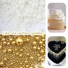 85g Cake Decoration White Pearl Ball, Mixed Size Of 0.2/0.4/0.6/0.8cm/Size, White Pearl Ball, Cake Lollipop, Ice Cream, Candy, Chocolate Biscuit DIY Decoration Supplies, Suitable For Weddings, Birthdays And Parties - White - View 6