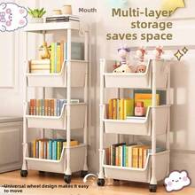 3/4/5 Tier Rolling Storage Cart, Compact & Practical, Space-Saving, 5-Tier Shelving Unit, Modular Detachable Storage Rack, Plastic Rolling Storage Cart, Multi-Purpose For Kitchen & Office, Floor-Standing Wheeled Stand, Easy To Move, Suitable For Kitchen, Garage Or Studio Organization, Rolling Storage Cart - Multicolor - View 5