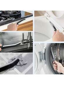 1 件装多功能长缝刷，用于洗衣机滚筒清洁、水槽清洁、添加硬清洁刷、带手柄清洁工具、窗缝清洁 - 灰色 - 查看 7