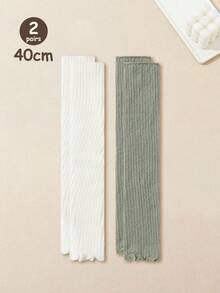 1/2 双 40CM 纯色图案女士小腿保暖套裤 冬季节日礼物 保暖可爱 针织条纹腿套，舒适 - 彩色 - 查看 16