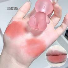 1 件可爱熊和兔子毛茸茸润唇膏钥匙扣，哑光光泽唇彩，适合日常使用 - 彩色 - 查看 16