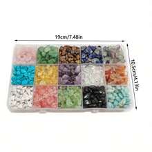 450pcs 15-Color Asymmetrical Stone Beads Jewelry Accessories For DIY Handmade Jewelry And Bracelets, 24-Grid Approx. 720pcs Asymmetrical Stones, 10-Grid Approx. 300pcs Asymmetrical Stones