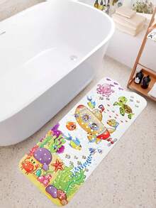 1 Piece Of 40x100cm Baby Bath Mat, Children's Bath Mat, Bathtub Anti Slip Mat, Cartoon Bathtub Shower Anti Slip Mat, With Drainage Hole And Suction Cup, Machine Washable, Underwater(Two Random Styles) - Multicolor - View 2