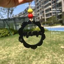 SBDBNMama Rear View Mirror Accessories Wooden Mama Rearview Mirror Hanger Monogram Mom Car Charm DIY Car Interior Accessories For Womengd76 - Black - View 6