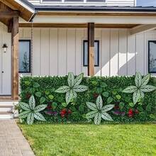 23.62x15.75 英寸人造绿色植物墙板 - 逼真丛林草坪装饰，适用于家居和花园，鲜艳的绿色草坪垫，适合户外露台，是婚礼、圣诞节、万圣节、复活节和其他场合的完美之选，花园装饰 | 生动的墙垫 | 人造草坪，人造绿篱板 - 彩色 - 查看 3