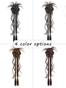 合成马尾辫、合成发髻马尾发片、爪夹发髻发夹、合成假发髻接发、女士日常佩戴发饰 - 彩色 - 查看 6