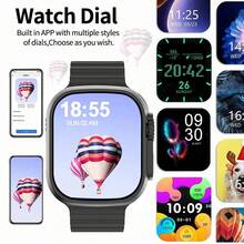 Microwear 2.01" Full Touch Screen Unisex Smart Watch - Outdoor Sports Fitness Watch, Supports Wireless Calling And Message Alerts, Multiple Sports Modes, Remote Camera/Music Control, Activity Tracker, Compatible With Android And IOS, 350mAh Battery, IPS Display, Alloy Case, Black