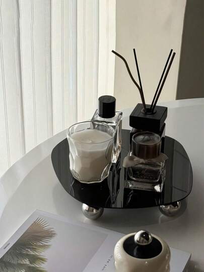 1 件不对称亚克力托盘、香薰架、珠宝展示盒、奢华高端家居装饰和装饰品，可放置在门厅