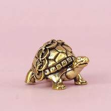 Brass Turtle Home Decor: Adorable Brass Turtle Statue, No Electricity Needed, Suitable For Living Room And Office, Perfect Gift For Animal Lovers And Home Decor Enthusiasts - Gold - View 5