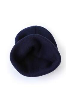 Herbst/Winter einfarbige gestrickte Beanie Mütze, warme Große Größen einfarbige weiche Skimütze, vielseitig & Herbstoutfit - 086 - Übersicht 5