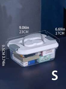 1件大号透明收纳盒家用衣柜被子衣服收纳盒便携式塑料玩具整理盒医药箱 - 無色 - 查看 4