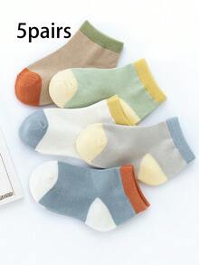 5双儿童条纹爱心提花中筒袜，四季皆宜 - 彩色 - 查看 11