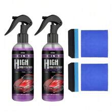 2PCS 3in1 High Protection Quick Car Coat Ceramic Coating Spray Hydrophobic Clean Scratch Repair Tools