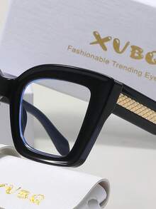 XVBQ 1 副猫眼超大尺寸 PC 商务和社交眼镜，时尚非处方眼镜，适合日常佩戴，带包装 - 貓眼 - 查看 5