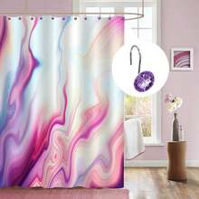 MitoVilla Purple Shower Curtain Hooks Rings, Metal Shower Hooks Shower Curtain Liner, Purple Rust Proof Shower Rings Curtain Accessories And Bathroom Shower Rod, 12 Pack Bathroom Set - Grey - View 8