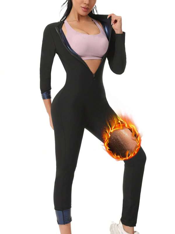 Damen Bodysuit Taillengürtel, engsitzender Kompressionsshirt und Leggings Set für Fitness