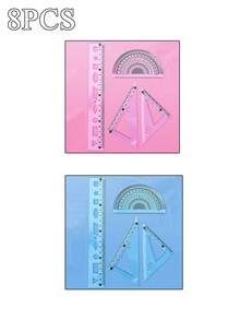 4-Piece Stationery Ruler Set Bendable Ruler Multifunctional Ruler With Wavy Lines Student Supplies Drawing Markers School Supplies(Randomly Send) Back To School - Multicolor - View 12