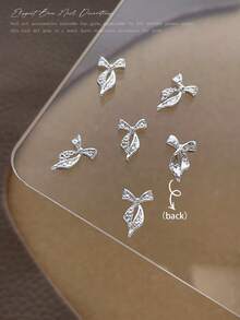 10/100/500pcs 3D Silver Bow Heart Nail Art Decorations, Korean Style Metal Bow, Star, Moon Nail Jewelry, Y2K Punk Nail Gems, DIY For Acrylic Nail Stickers, Phone Cases, Shoes, Clothes, Bags Nails Nail Supplies Nail Charms - Multicolor - View 10