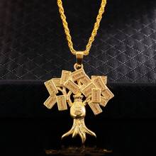 1 Men's Fashion Personalised Necklaces Punk Hip-Hop Style Money Tree Fortune Tree Coin Pendant Necklaces For Men And Womenold School Rock Handsome Pendant Twist Necklaces Daily Music Festival Celebrating Festivalscreative New Wave Delicate Accessoriesromantic - 發財樹項鍊 - 查看 6