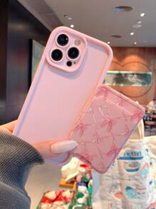 Fashionable And Exquisite Line Heart-Shaped Card Slot Protective Case Compatible With IPhone 17 Series, 11/12/13/13 Pro Max/14 Plus/14 Pro Max/15 Plus/16 Plus/16 Pro Max/15 Pro Max, XR, XS Msung Galaxy S25 Pmsung A Series, Galaxy Series, Suitable For Girls, Pink