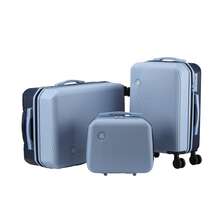 Large Capacity Lightweight Travel Suitcase Set, Macaron Color Block Rolling Luggage With Makeup Bag, Scratch-Resistant Surface, Swivel Wheels, Suitable For School, Vacation, Travel, Outdoor, Beach, Great Gift Bag For School School Accessories School Stuff