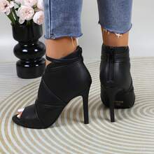 FRAN WILLOR Womens Ballroom Dance Boots Latin Salsa Professional Dance Heels Party Ankle Booties - màu đen - Xem 5