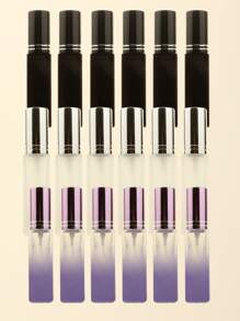 3pcs/6pcs/12pcs/18pcs 10ml Square Glass Refillable Makeup Toner Perfume Small Sample Transparent Fine Mist Spray Bottle, Black/Amber, With Funnel Atomizer, Rose Gold/Purple/Pink
