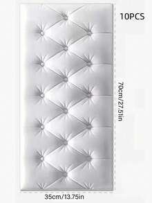 10 件防撞床头板软垫 3D 墙贴自粘泡沫墙贴儿童房榻榻米垫墙面装饰房间装饰墙纸个性贴纸