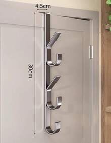 Door Hook 4 Hooks, Strong Metal Hanger, Suitable For Clothes, Hats And Bags, Space-Saving Design, Suitable For Bedroom - 彩色 - 查看 5