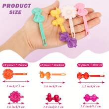 20/40pcs Cute Colorful Flower Shaped Plastic Hair Clips Girls Hair Accessories, Suitable For Daily Wear Or Vacation, Random Color And Style - Multicolor - View 4