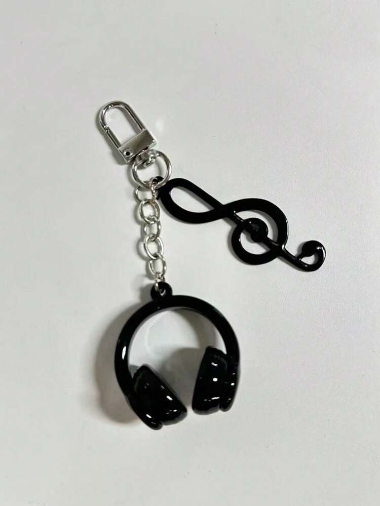 1pc Unisex Music Lover Keychain Music Note Shaped Earphone Holder Stylish Phone Strap Versatile For Backpack Music Festival Gift Backpack Decor Keychain For Bag Car Accessories For Women - Multicolor - View 5
