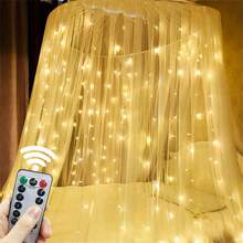 1 件 3x1m/3x2m/3x3m USB 供电窗帘仙女灯串，无需电池，用于婚礼背景、派对墙面装饰，适合圣诞节、感恩节、复活节、万圣节、家居照明，暖白/彩色，8 种模式，节日、情人节、卧室、浪漫求婚、生日、新年、母亲节、斋月装饰，室内/室外使用