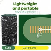 Golf Putting Mat Indoor & Outdoor Professional Practice Putting Green Mat With Distance Marker Anti Slip Backing Golf Accessories Portable Training Matt - Green - View 3