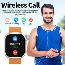 Microwear 2.01" Full Touch Screen Unisex Smart Watch - Outdoor Sports Fitness Watch, Supports Wireless Calling And Message Alerts, Multiple Sports Modes, Remote Camera/Music Control, Activity Tracker, Compatible With Android And IOS, 350mAh Battery, IPS Display, Alloy Case, Black