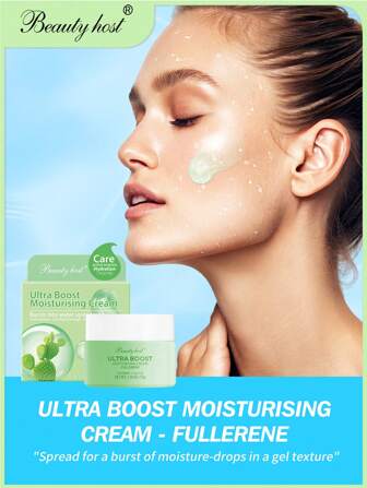 Beauty Host Crème visage légère - avec fullerène, céramide et cactus, crème hydratante rafraîchissante pour la peau, 1,76oz/50g