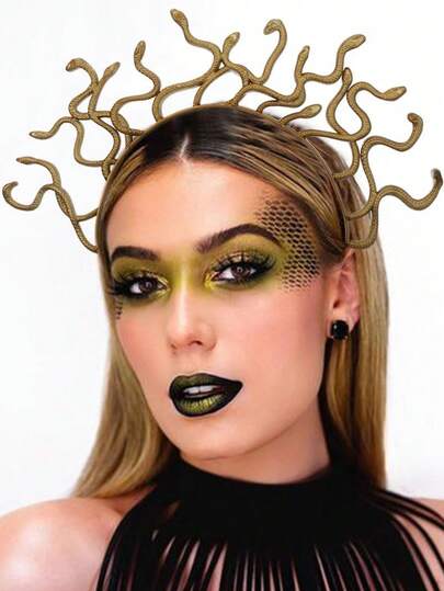 1 件美杜莎蛇头设计角色扮演头带，女士万圣节服装发饰，适合刘海和飞散，适合派对、家居