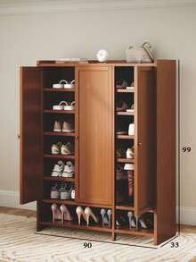 Zapatero de Bambú y Placa Compuesta - Modelo 8 Niveles, Ideal para Entrada - Multicolor - Ver 3