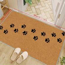 1pc Cute Paw Print Door Mat - Crystal Velvet Material Rectangular Floor Mat, Machine Washable, Suitable For Indoor Entrance Decor, All Season Universal Version - Multicolor - View 14