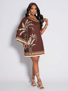 AIJ Robe décontractée à imprimé forêt tropicale et à franges pour femmes Amarilo, convient pour les trajets quotidiens et les vacances, nouvelle robe à imprimé floral pour le printemps/été