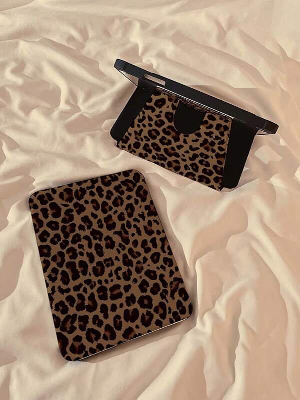 A Beautiful And Cute Leopard Print Double-Sided Painted Pattern 720-Degree Rotating Acrylic Transparent Crystal Back Plate Anti-Drop Flat Protective Case That Supports Sleep And Wake-Up