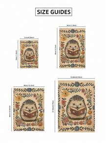 1 件无框刺猬阅读数码艺术印刷品，复古书籍和手绘野花，暖土色调，异想天开的乡村风格海报，爱书人礼物，儿童房装饰，乡村宿舍返校墙面艺术，时髦海报卧室装饰，家居装饰墙面印刷品装饰 - 彩色 - 查看 11