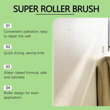 Wandreparaturfarbe - Weiße Beschichtung zum Renovieren von Wänden, Abdecken von Rissen, Überstreichen von Graffiti, inklusive Farbroller