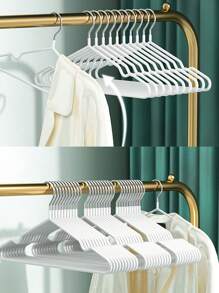 10/15/16/18/20/30/40pcs Set Simple & Elegant Coated Thickened Garment Hangers, Lightweight Portable Adult Clothes Hangers With Anti-Slip & No Trace Design, Suitable For Home Laundry, Lingerie Storage, Preventing Messy Clothes, Christmas Outfit Organization