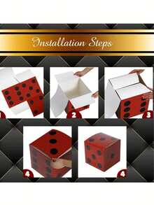 Hộp quà xúc xắc sòng bạc 6 chiếc, Hộp quà xúc xắc sòng bạc 11 inch, Thiết kế quân bài Poker, Bộ 6/3 món đồ dùng tiệc chủ đề sòng bạc, Trang trí tiệc đêm Las Vegas, Trang trí trò chơi trung tâm năm mới với xúc xắc 3D, Trang trí tiệc đêm Las Vegas với xúc xắc 3D, Trang trí trung tâm năm mới (Nền trắng chấm đen), Trang trí tiệc sòng bạc, Trang trí đêm trò chơi, Hộp quà chủ đề sòng bạc (Đen, Trắng, Đỏ) - Nhiều màu - Xem 8