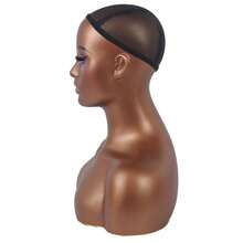 Half Body Mannequin Head With Shoulders - Realistic Display And Styling For Wigs, Jewelry, And Clothing - Durable Design For Salon, Shop, Or Home Use - Easy To Maintain - Brown - View 5