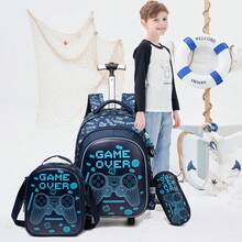 3 件套滚轮背包，适合男孩和女孩，纸盒装，超级可爱时尚的设计，适合男孩和女孩，适用于上学和旅行